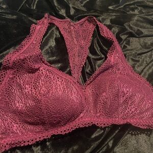 Lace Halter Bralette - Purple
